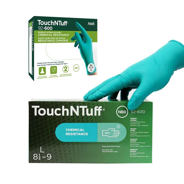 Ansell Touchntuff 92-600 Gloves Nitrile Glove 
