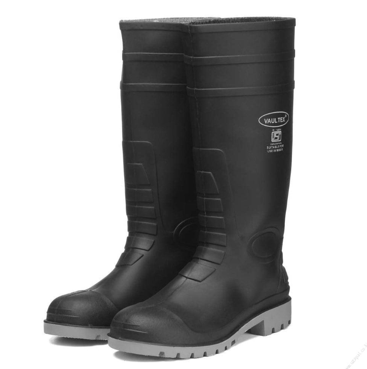 Vaultex steel toe black safety gumboots.