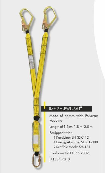 Full Body Safety Harness with D-Rings double hook lanyard