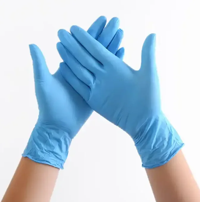 Nitrile latex free disposable examination gloves