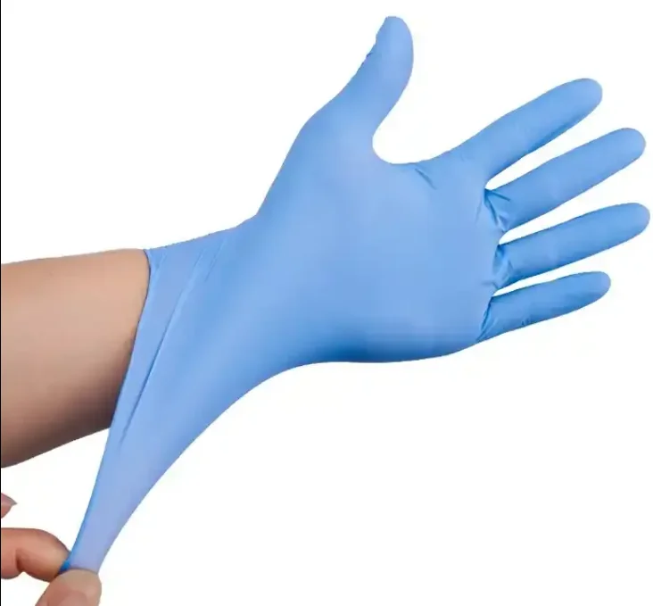 Nitrile latex free disposable examination gloves