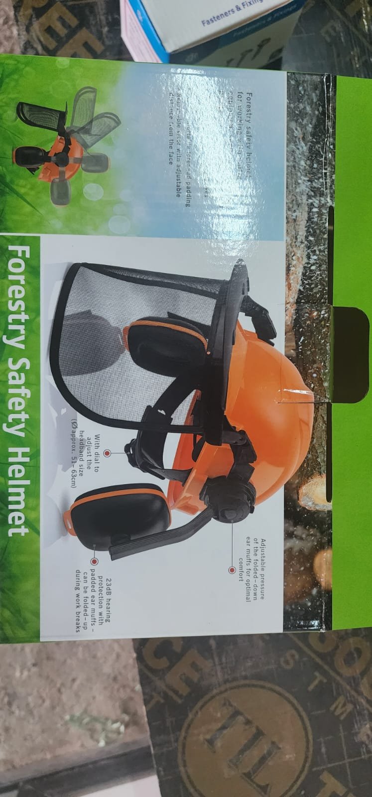 Forestry Safety Helmet with Mesh Face Shield and Ear Muffs
