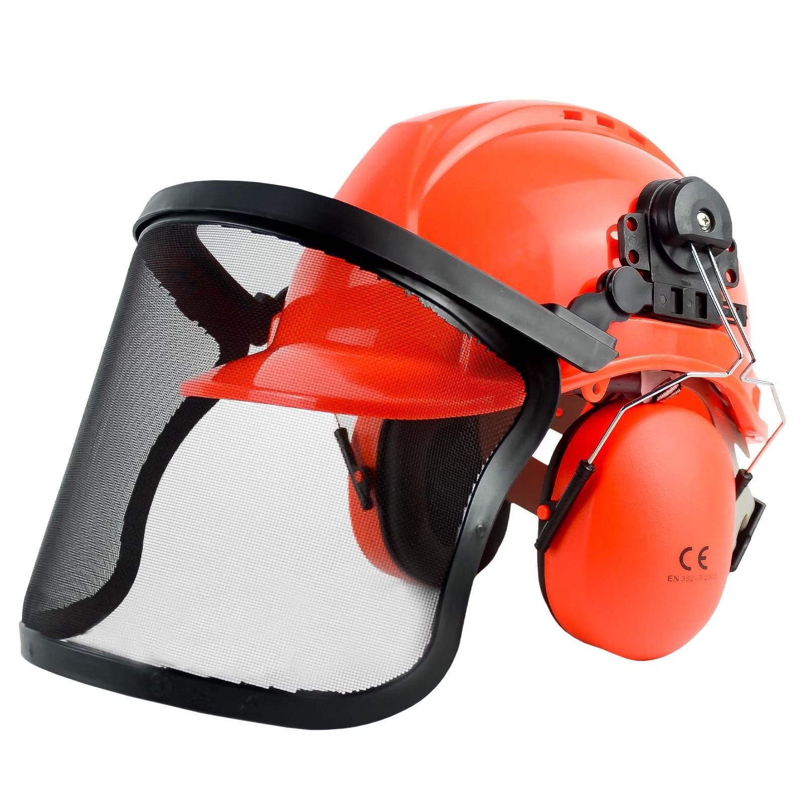 Forestry Safety Helmet with Mesh Face Shield and Ear Muffs