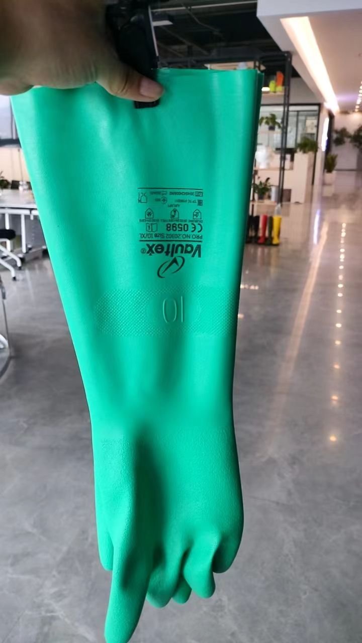 18-Inch Long Nitrile Chemical Resistant Gloves