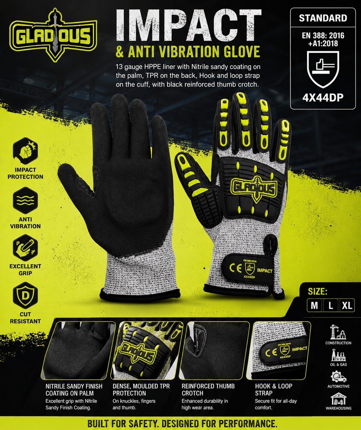 Gladious Impact & Anti Vibration Gloves